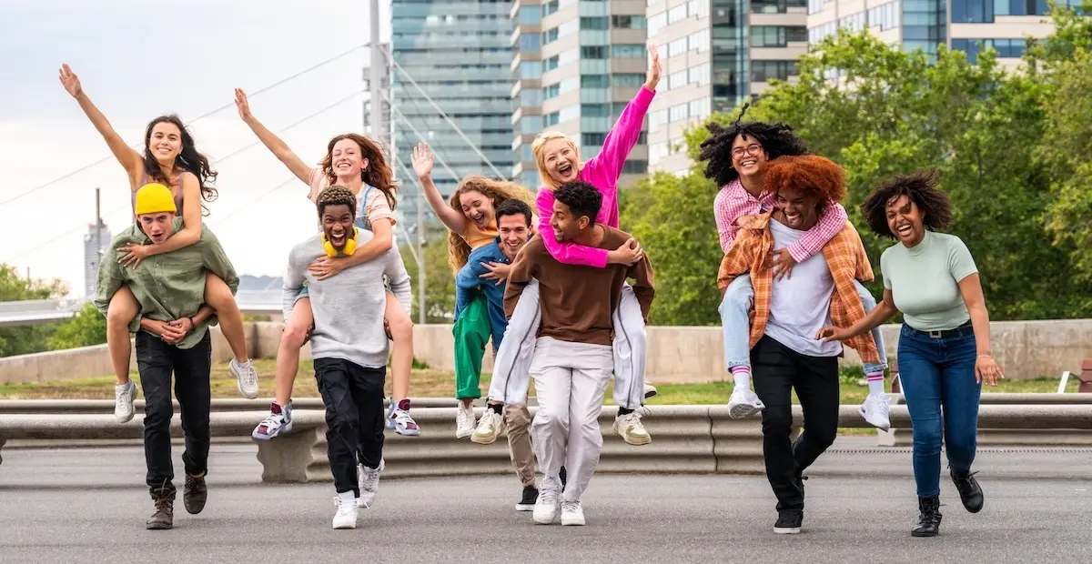 Happy playful multiethnic group of young friends b 2025 03 14 16 19 08 utc