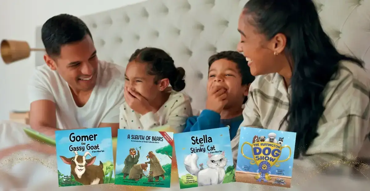 Family laughs at humor in childrens books Kids Read Now