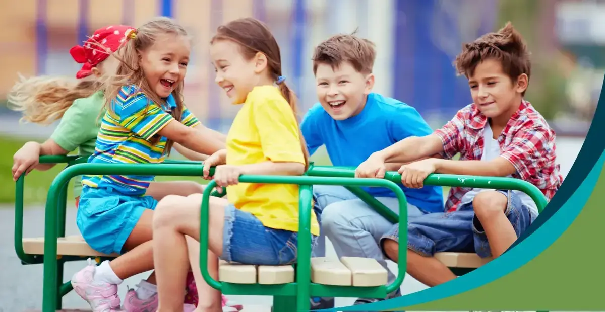 Pre K 5 students on merry go round motivation and engagement Kids Read Now