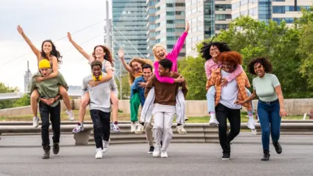 Happy playful multiethnic group of young friends b 2025 03 14 16 19 08 utc