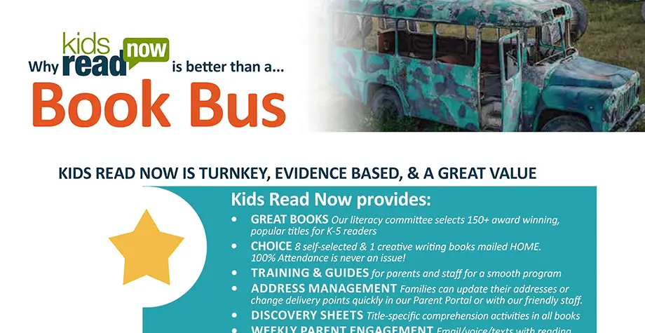 How does a Summer Book Bus perform in comparison to the Kids Read Now In-Home Summer Reading Program?